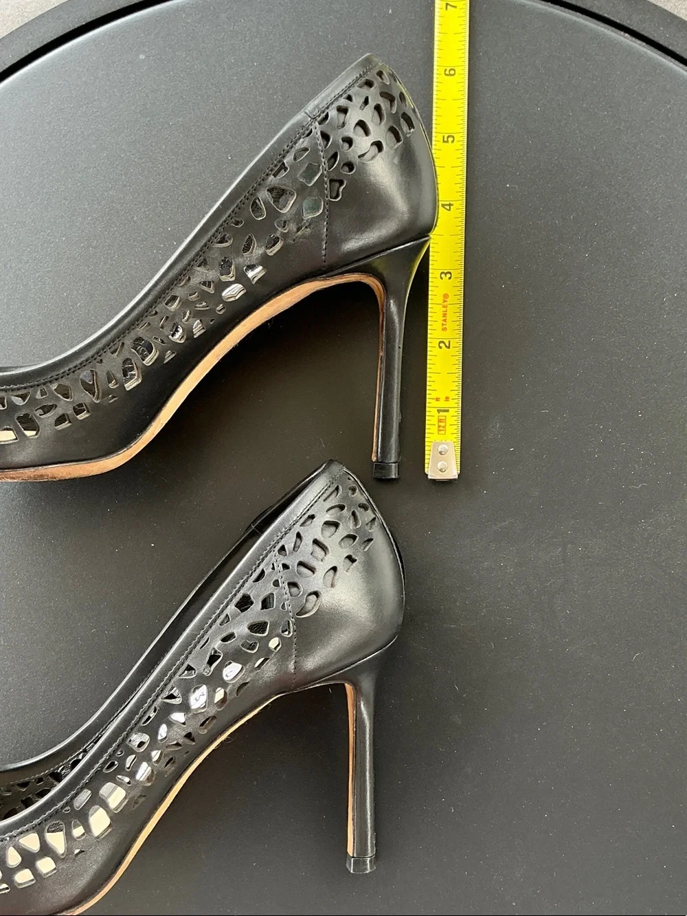 Jimmy Choo Black Laser-cut Kid Leather Romy 85 Pumps