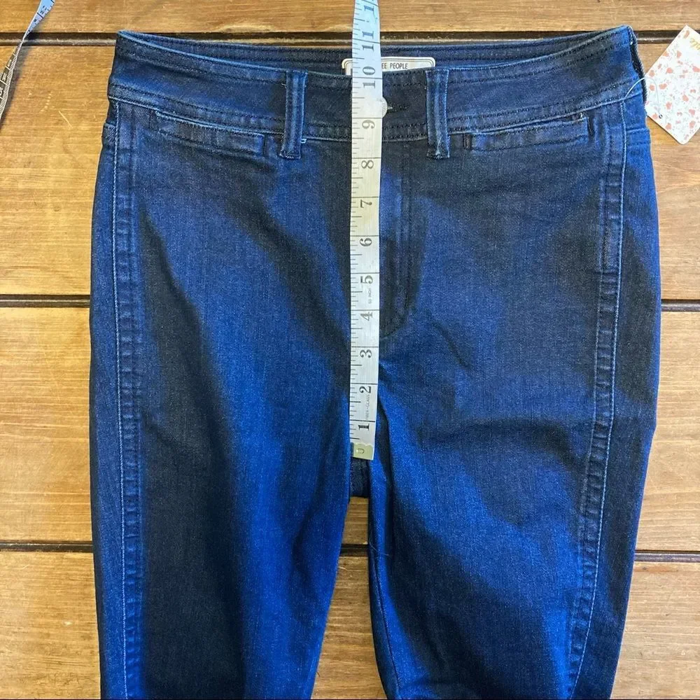 Free People Cut Off Denim Biker Shorts Size 26 NWT Dark Wash
