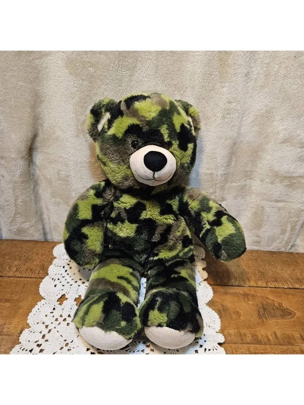 Build a Bear BABW 2010 Green  Camo Camouflage Teddy Bear Stuffed Animal Plush