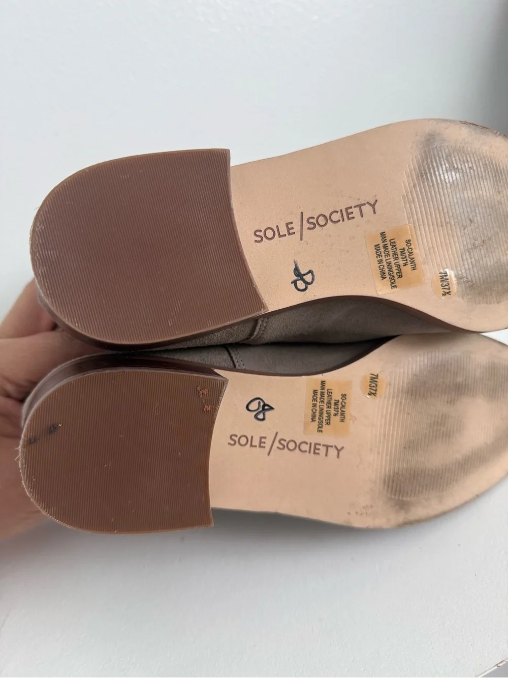 Sole Society Taupe Suede Fold-Over Ankle Boots