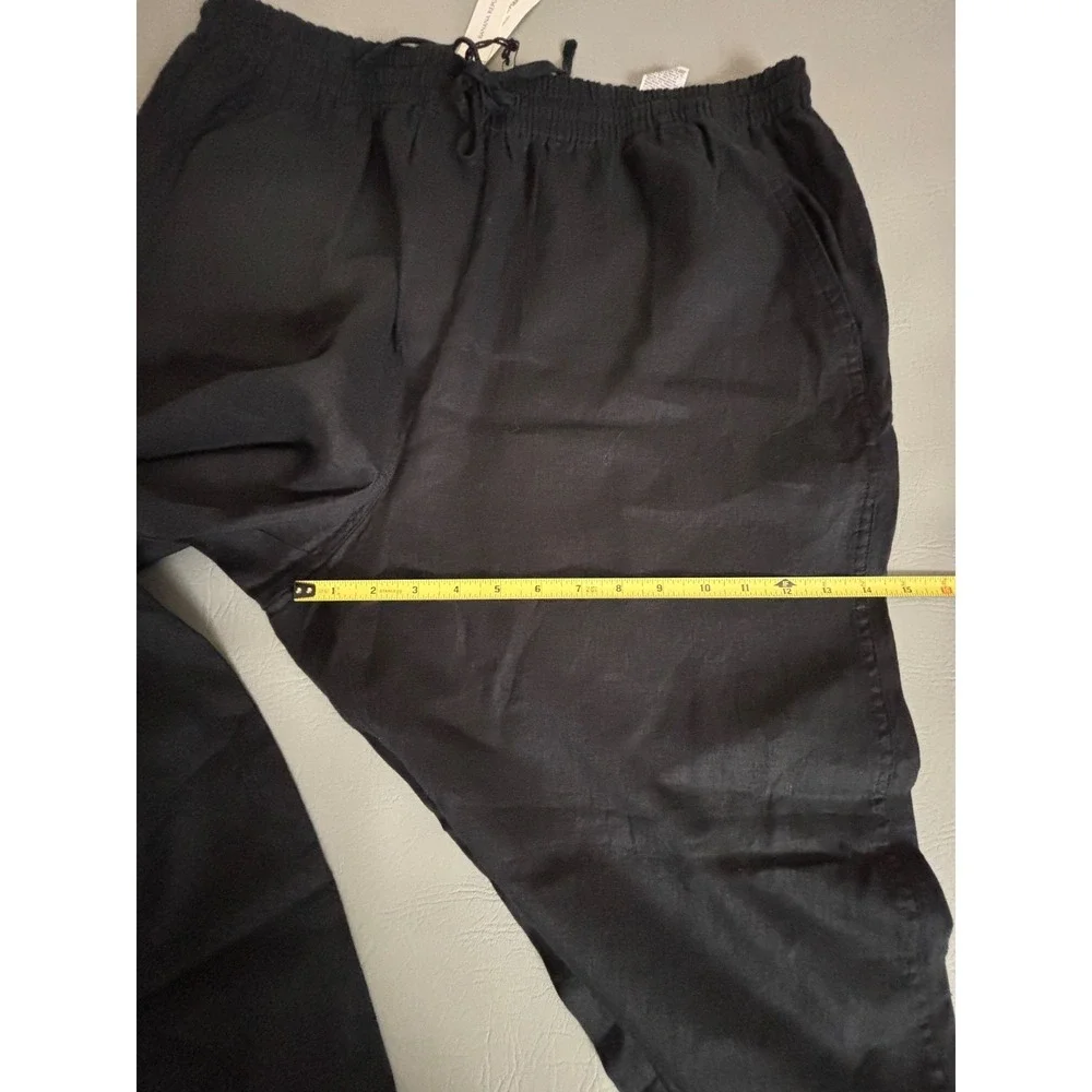 Banana Republic Women's Black Linen Pull On Ankle Pants Size XL 713472