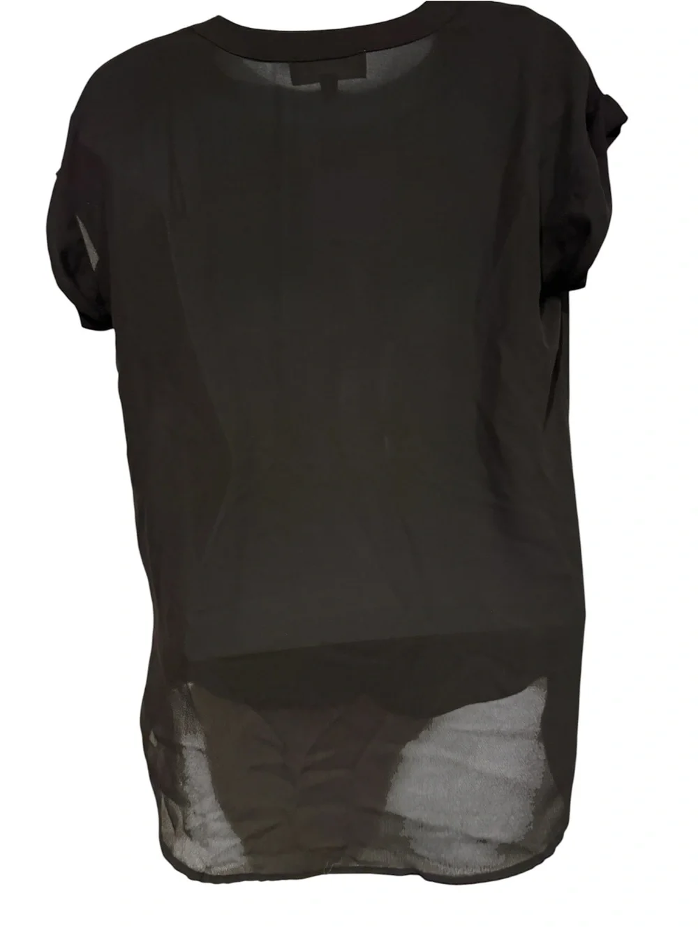 Philosophy Black V-Neck Cap Sleeve Blouse