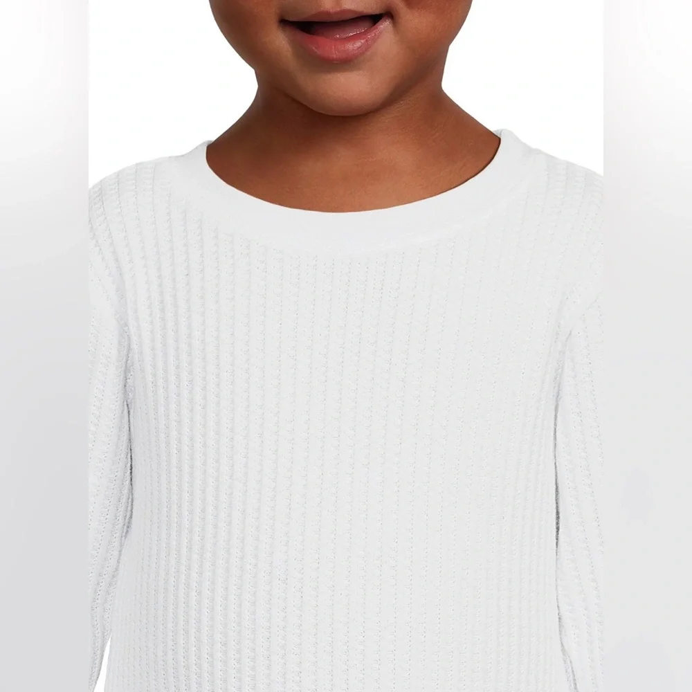 Garanimals Toddler Boy Long Sleeve Waffle Thermal Knit T-Shirt – White – Size 4T