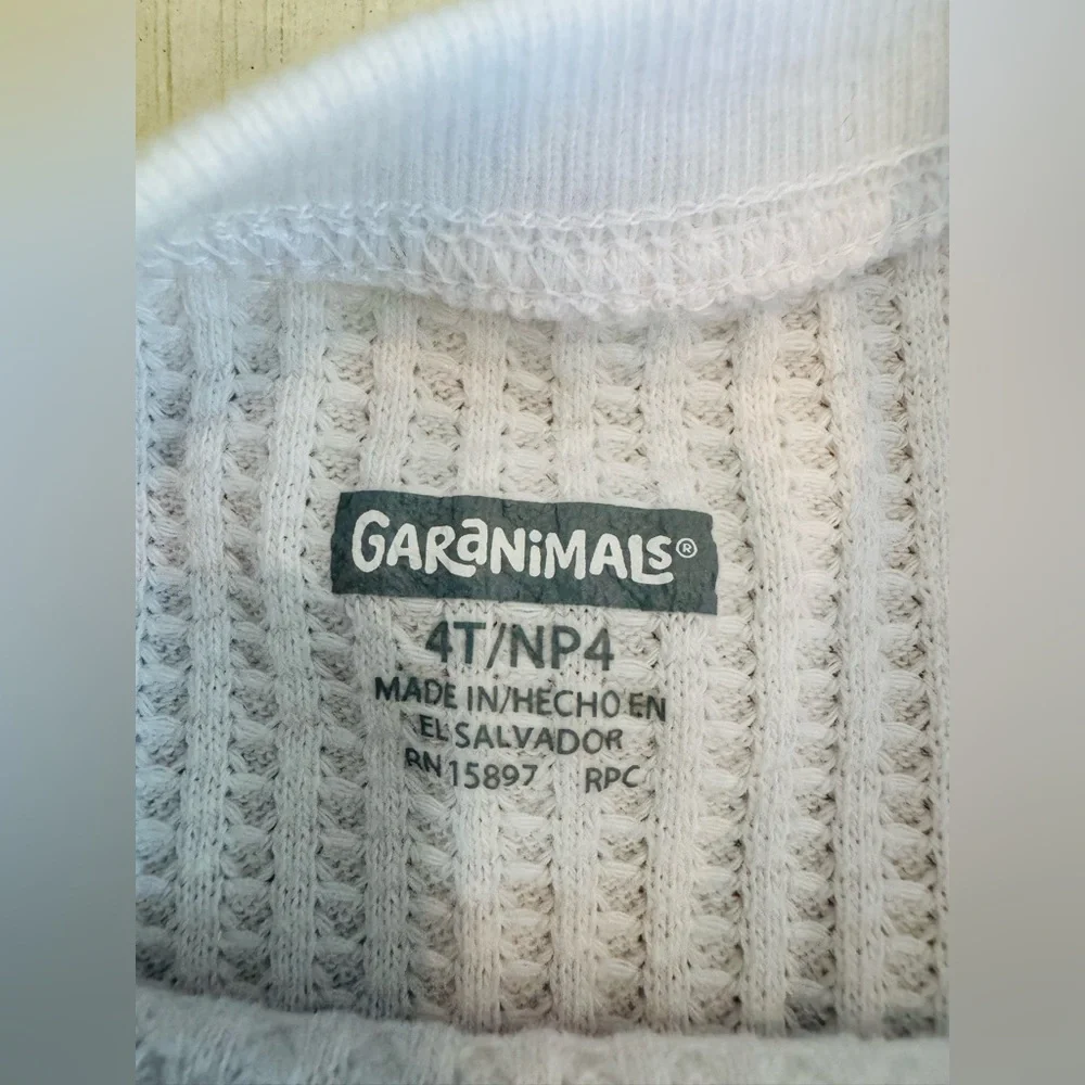 Garanimals Toddler Boy Long Sleeve Waffle Thermal Knit T-Shirt – White – Size 4T