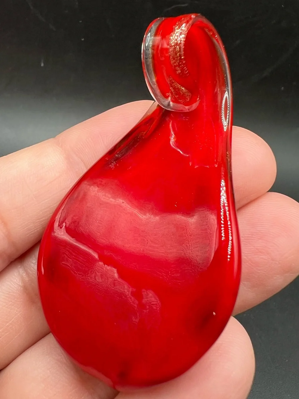Lot of 5 Art Glass Pendants Hand Blown Dichroic Glass Heart Disc Jewelry Making