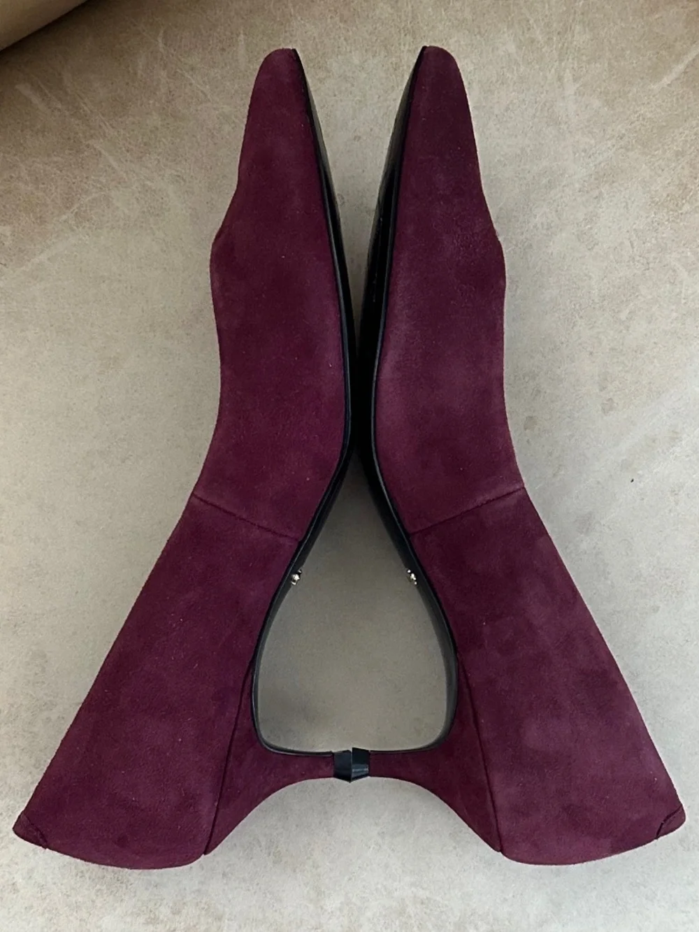 Vionic Kit Josie Kitten Heel Suede Pumps Merlot 9.5 Orthotic Comfy Office NWOB
