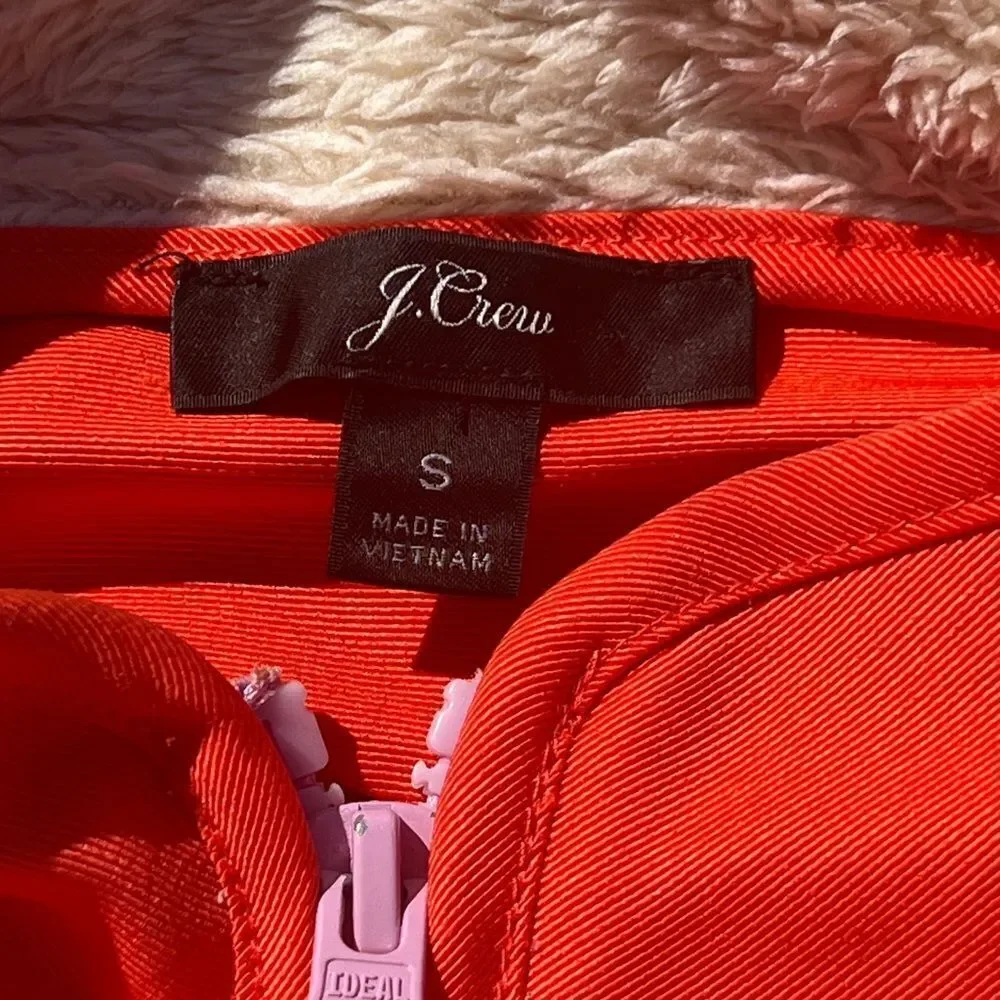 J.Crew Fleece Jacket | Orange and Cream | Size: Small