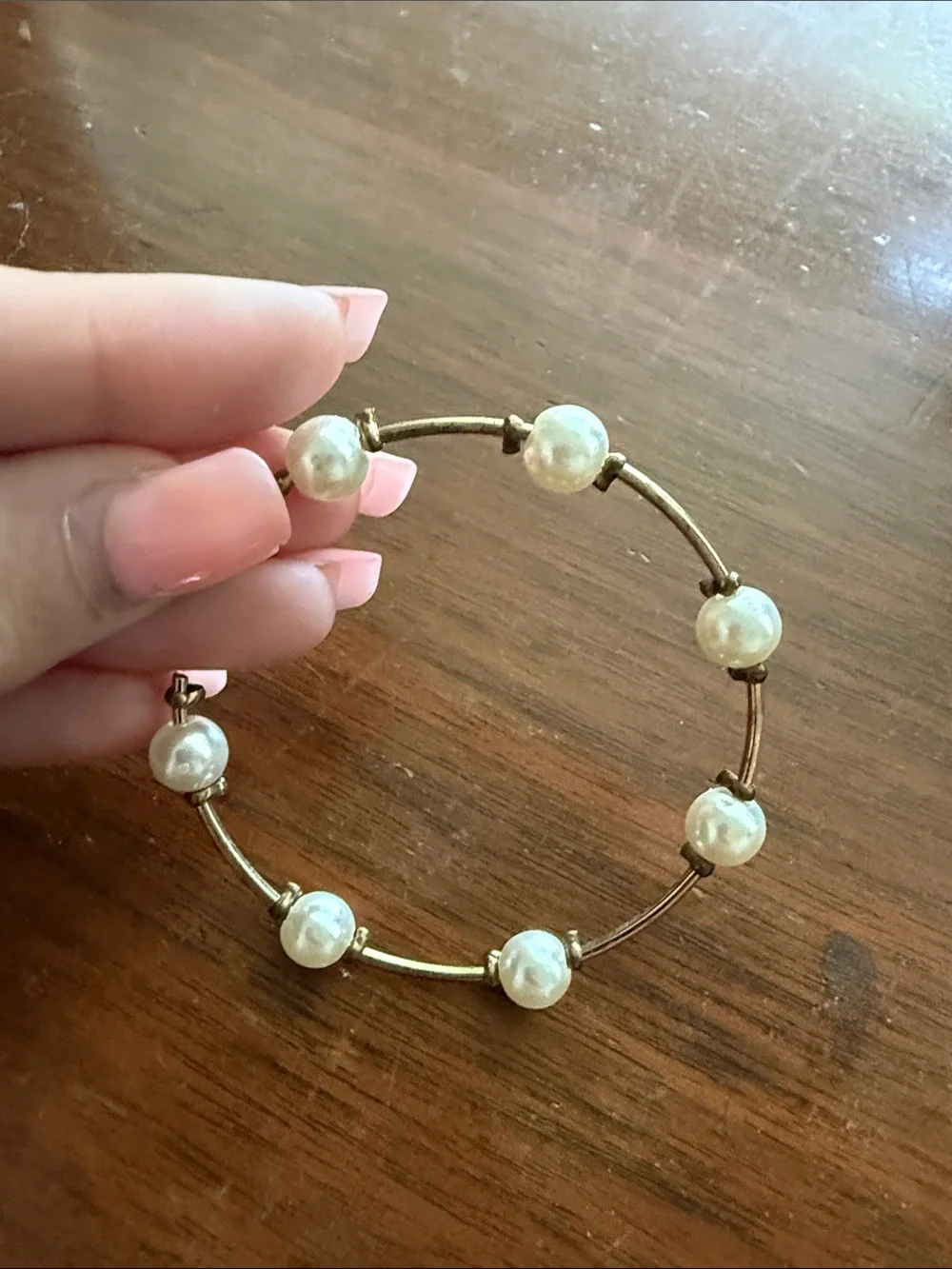Gold-Tone Pearl Hoop Earrings - Women Jewelry