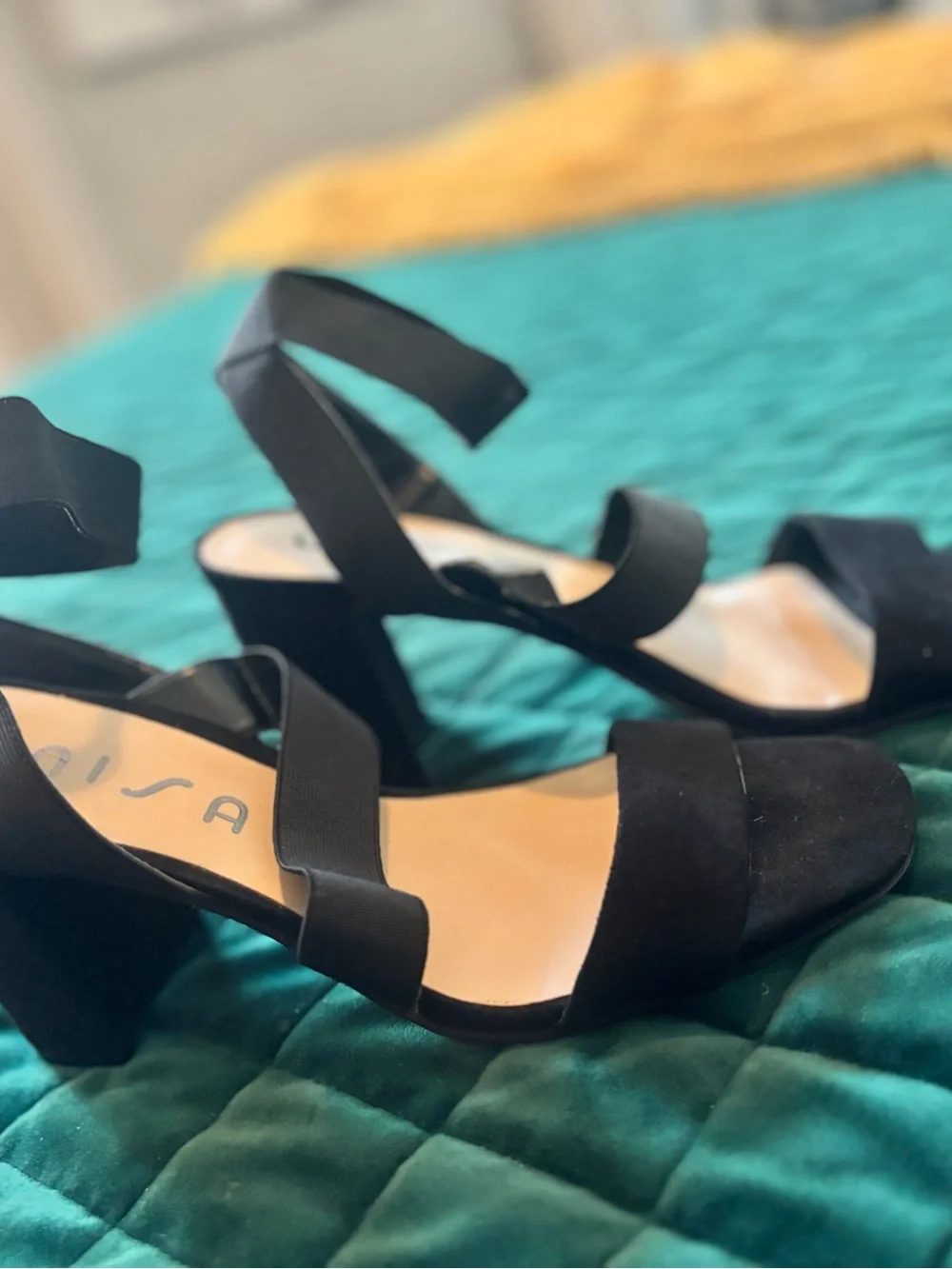 Unisa Black Strappy Block Heel Sandals