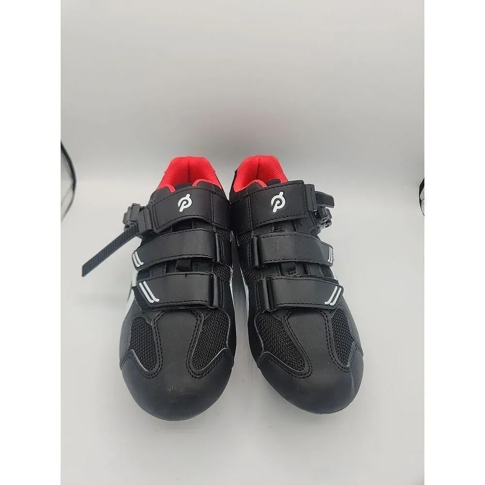 Peloton Unisex Adults Size 42 Cycling Sneakers - Black / Red / White