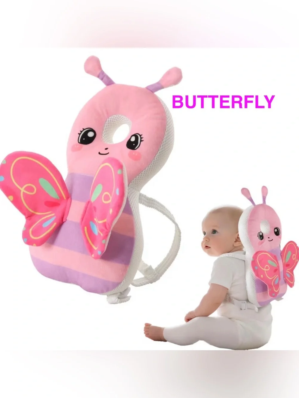 Baby Head Protector Backpack Butterfly Cushion Toddler Back Fall Protection 13”