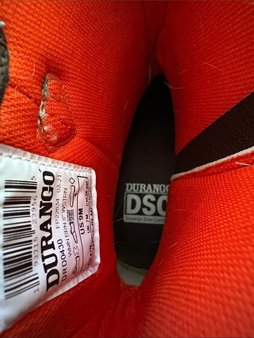 Durango stitching leather detail