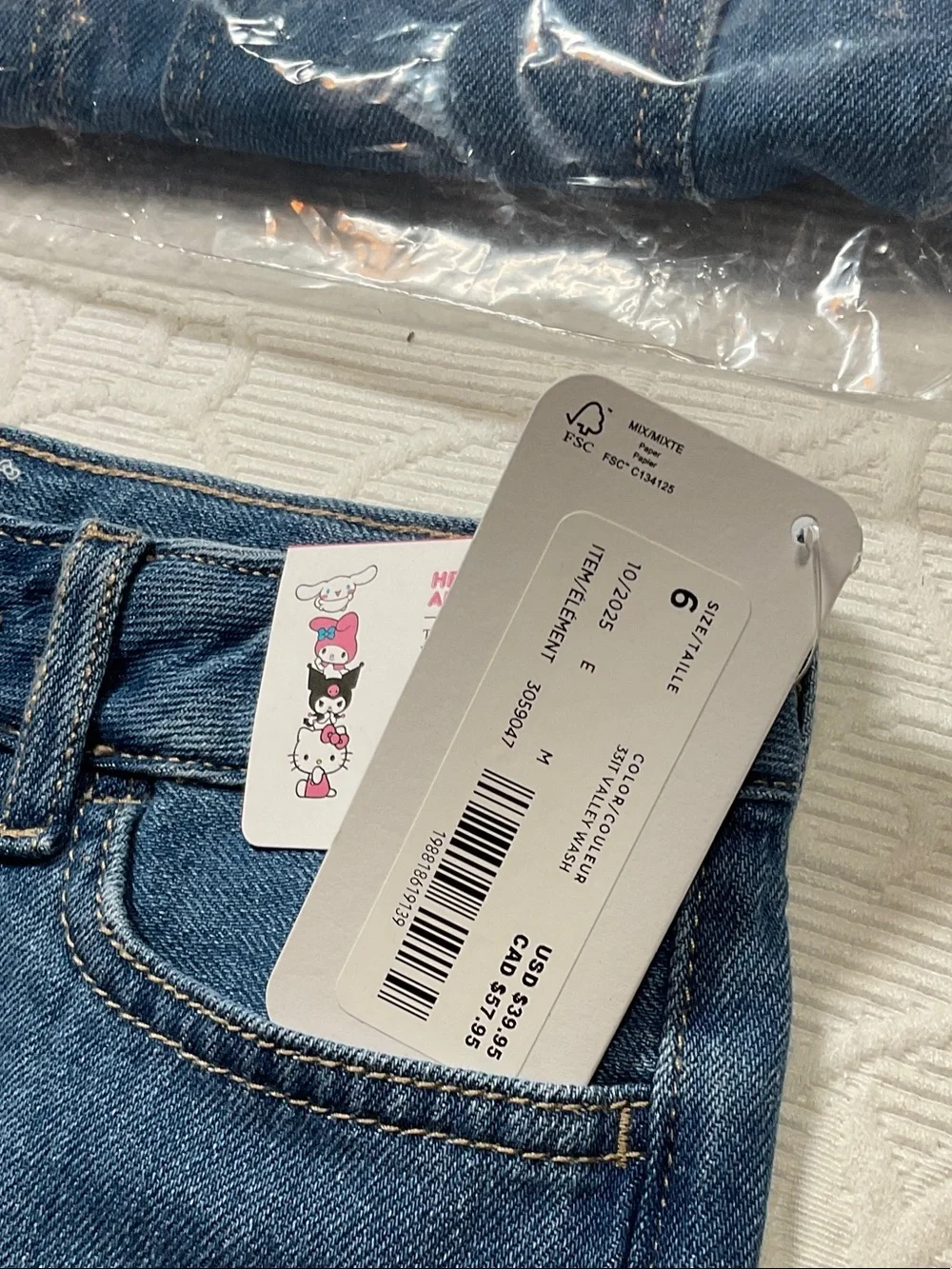 Hello Kitty Denim Jacket & Skirt Set with Hello Kitty Patch - Blue & White