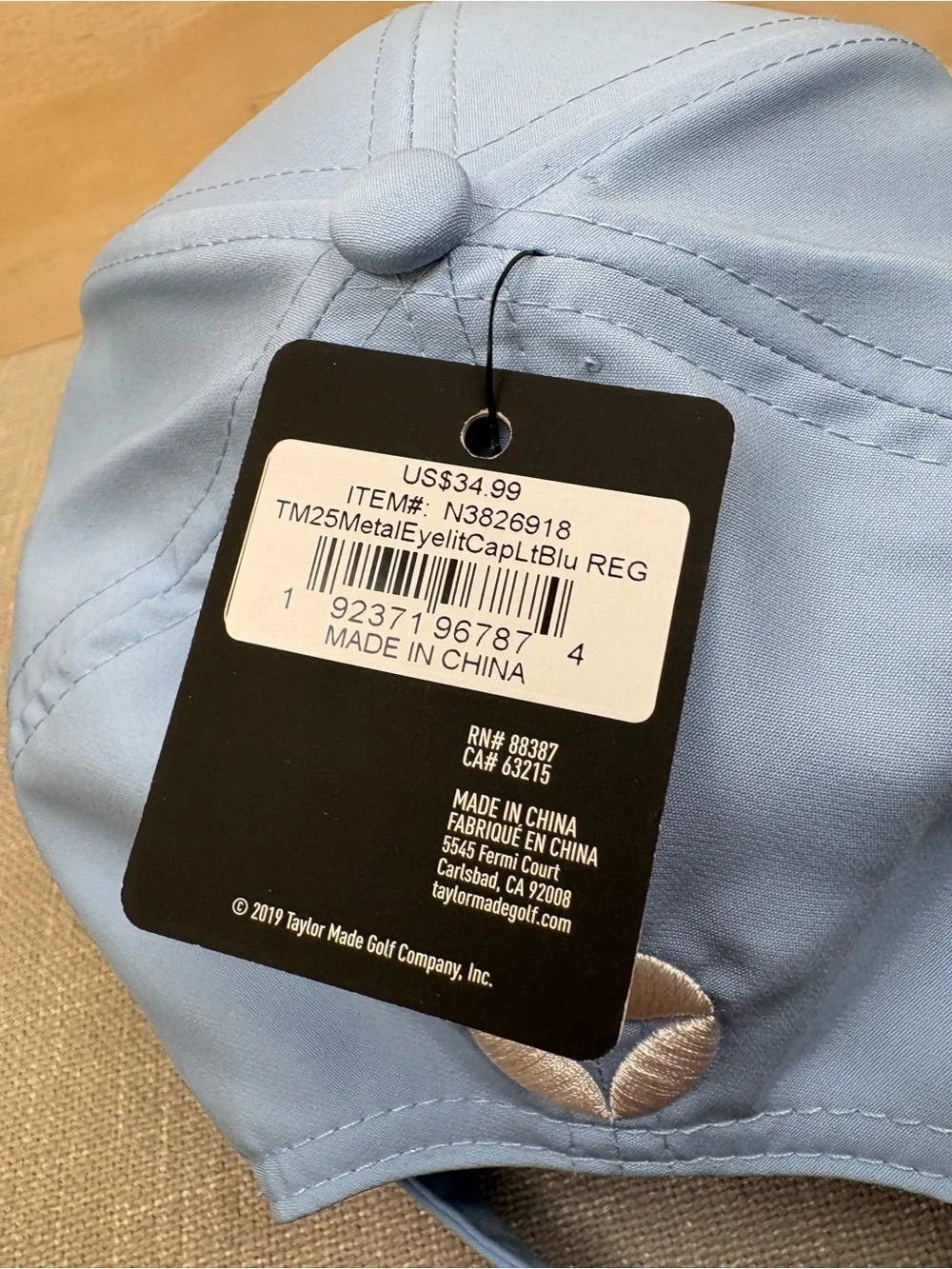 TaylorMade cap light