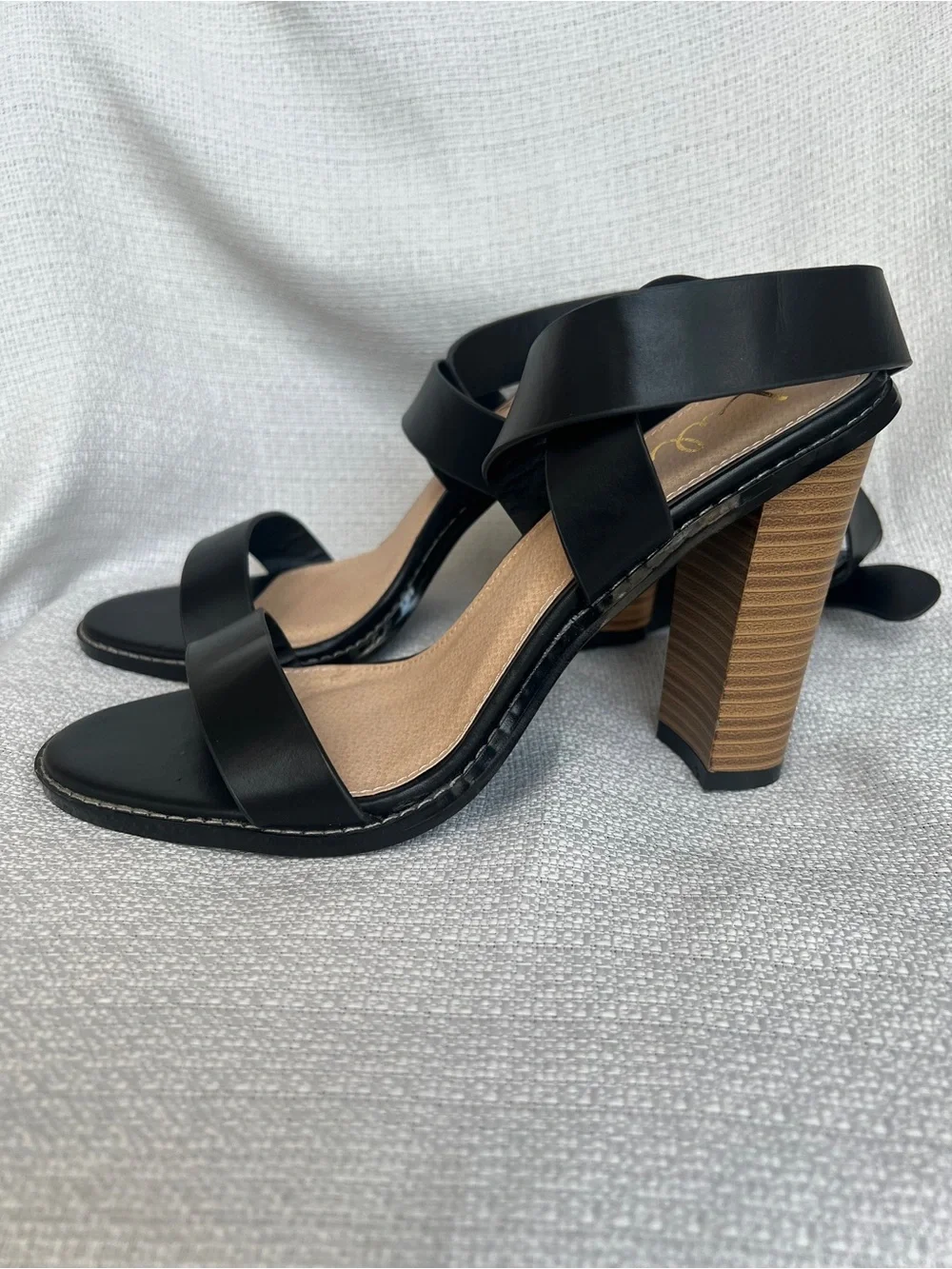 Lulus Black Strappy Block Heel Sandals with Wrap Ankle