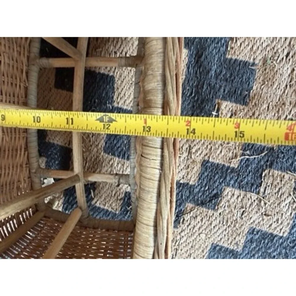 VNTG XL Wicker Magazine/Towel Holder Boho Mid Century Modern MCM 21”L-14”W-18”H