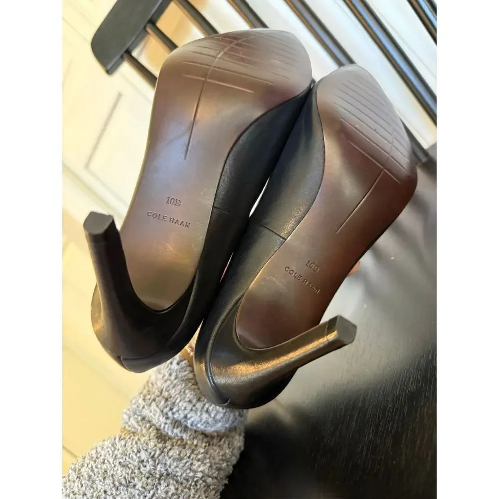 Cole Haan Vandam black leather 3” pumps size 10