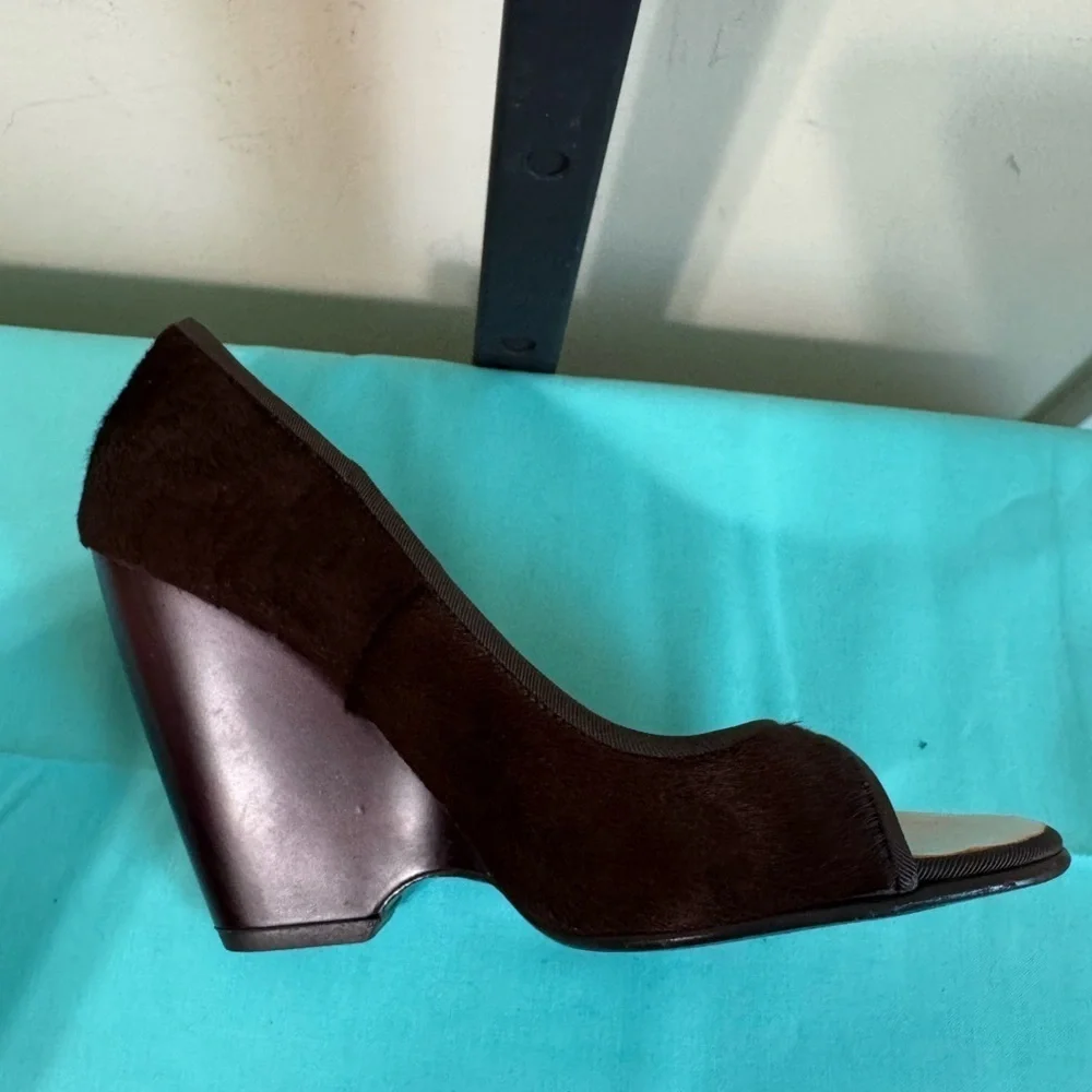 Giuseppe Zanotti Dark Brown Peep-Toe Heels