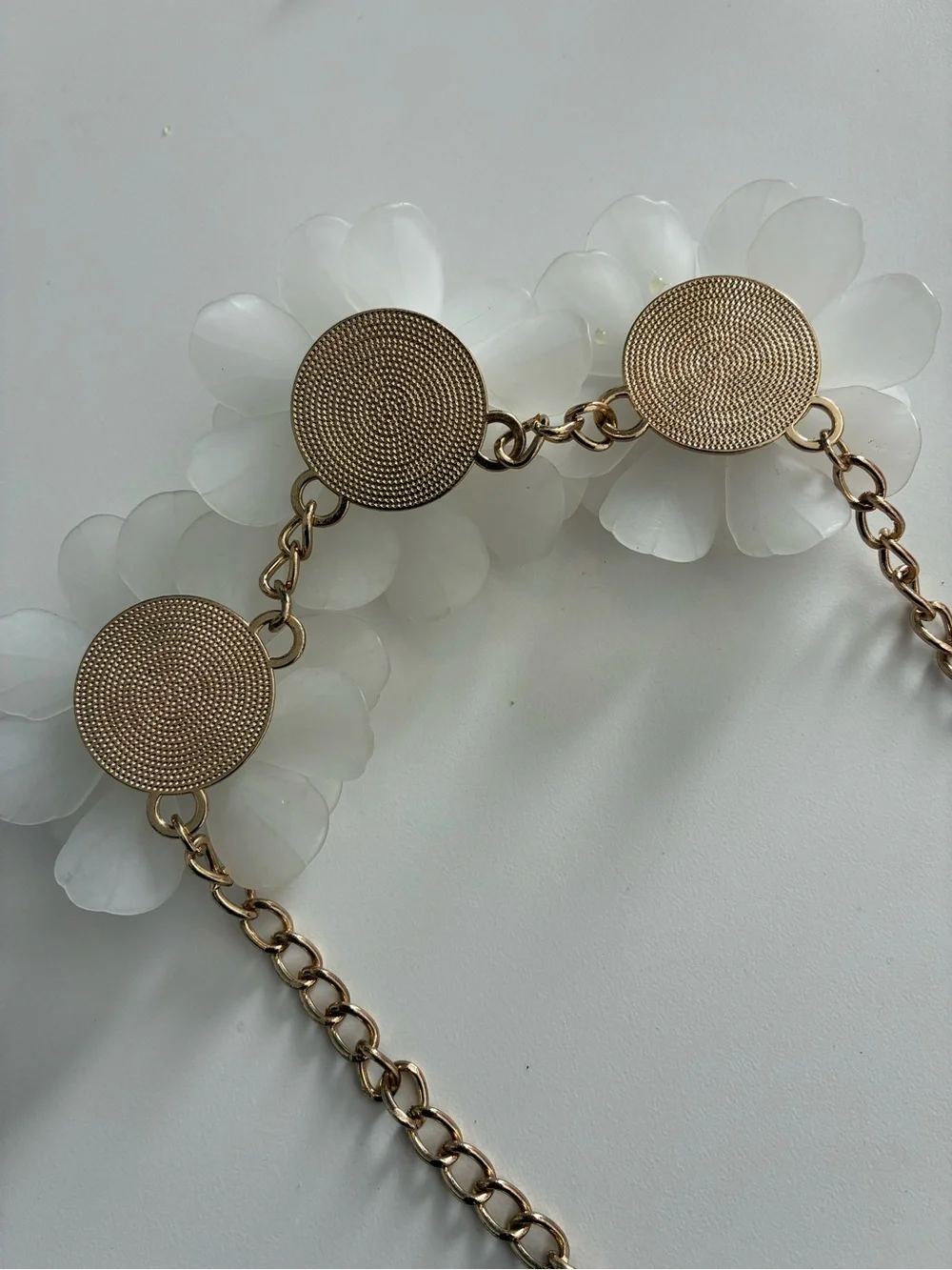White Floral Statement Necklace