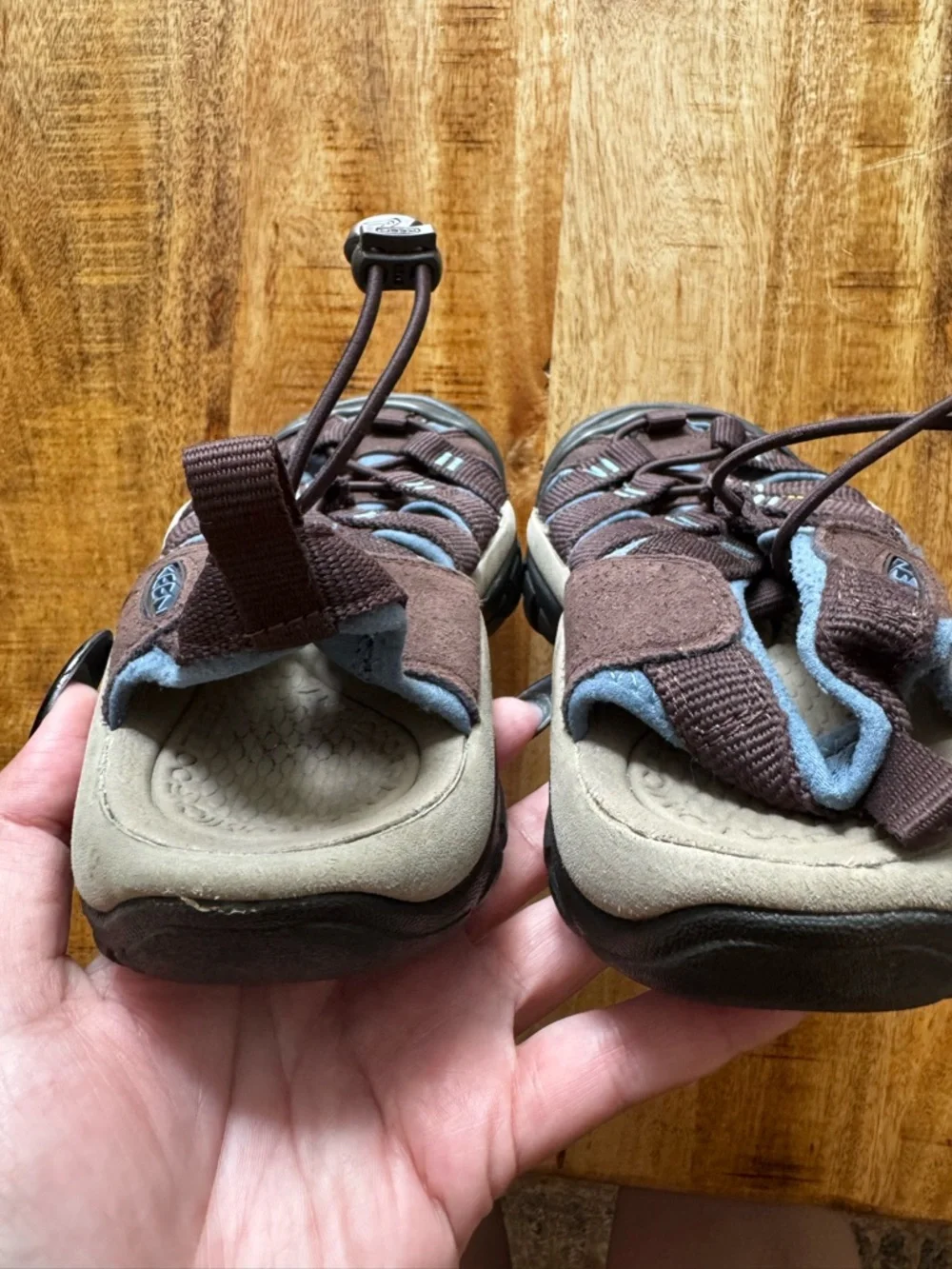 KEEN Women's Newport H2 Closed Toe Water Sandals, Mulch/Quiet Harbor, 6 US EUC