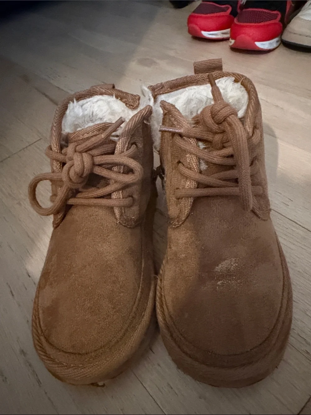 Cozy Brown Suede Shearling Lined Lace-Up Boots