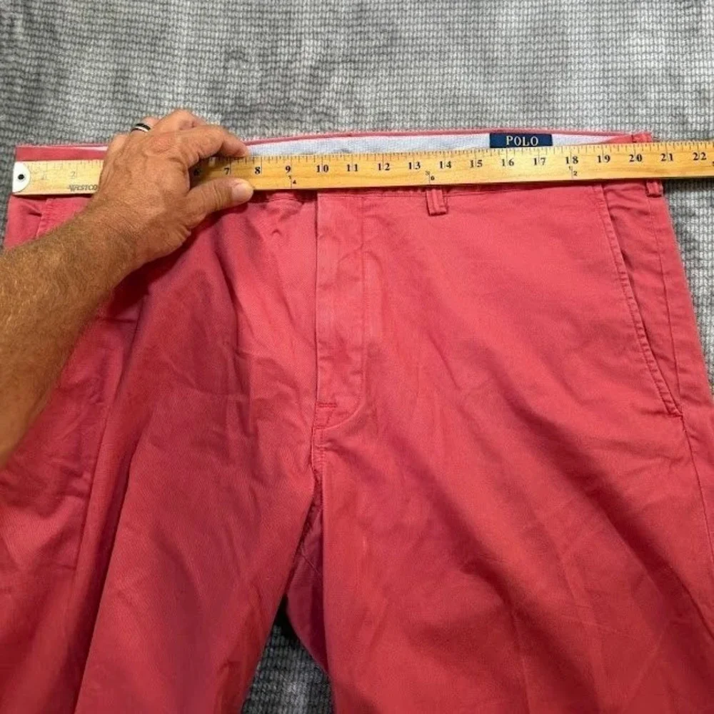 Polo Ralph Lauren Mens 40x30 Stretch Straight Fit Chino Pants Salmon Pink Coral