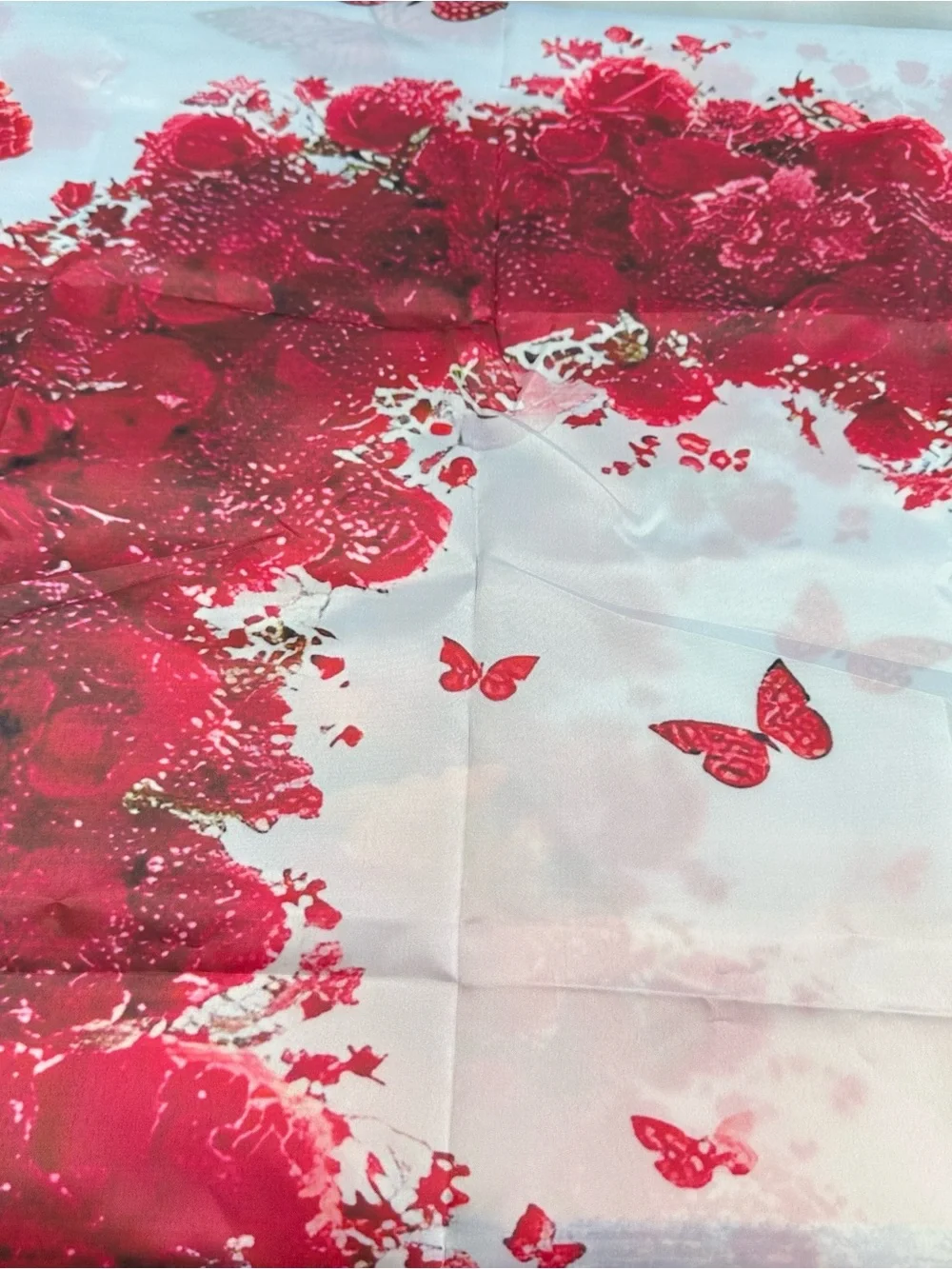 Romantic Heart Rose Print Photography Backdrop, Red, Valentine Scene