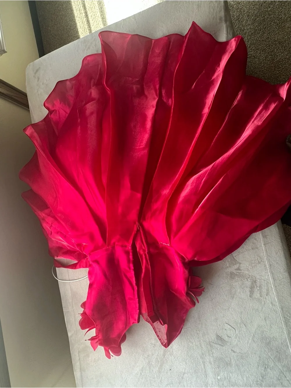 Girls Hot Pink Floral Tulle Party Dress with Sparkle Waistband