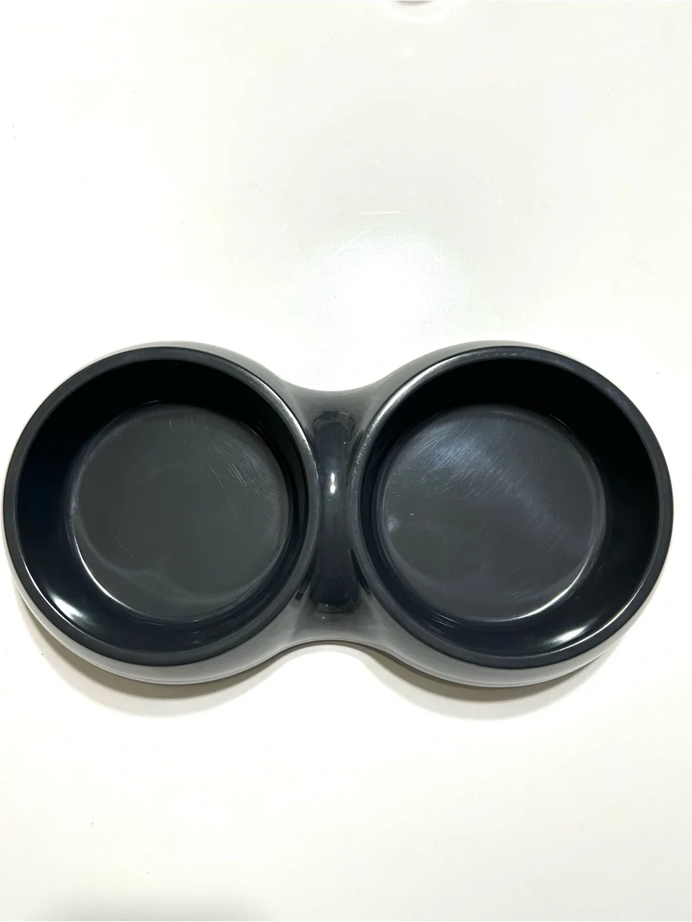 Dark Gray Double Pet Bowl for Dog / Cat Feeding Dish Suitable for Food and Water