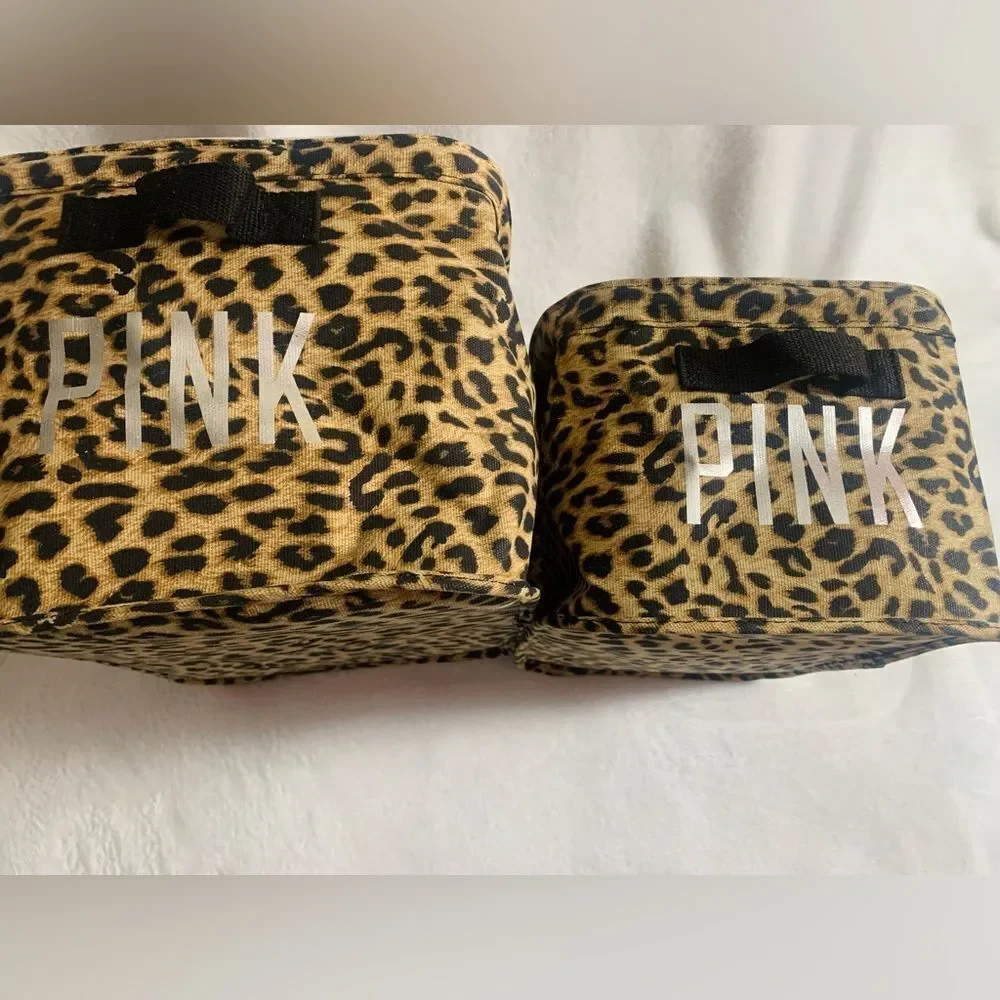 PINK VS CHEETAH STORAGE BINS SETS OF 2