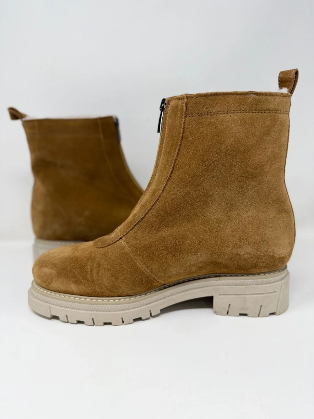 New La Canadienne Delta City Dry Zip Boots Toffee Sz 9.5