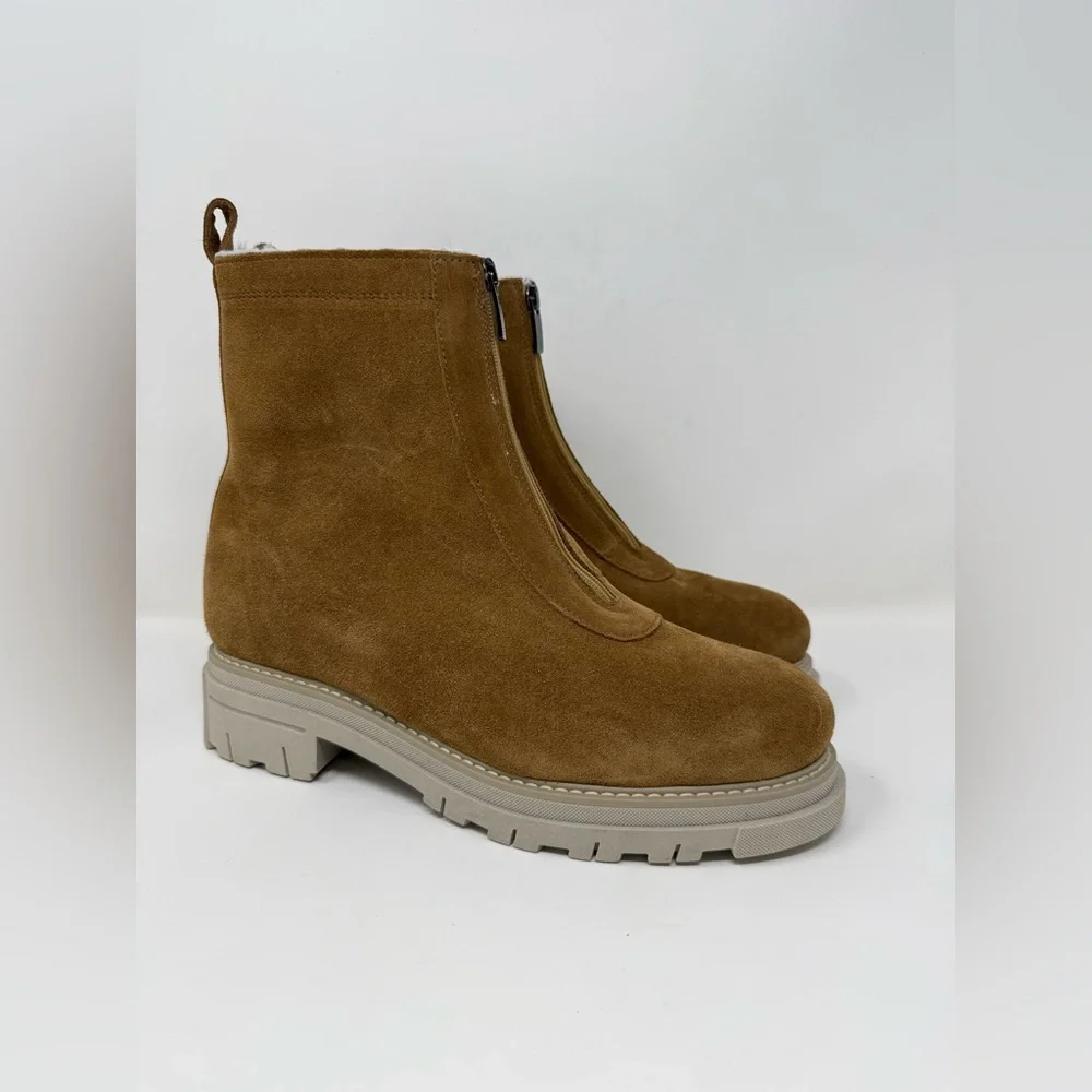 New La Canadienne Delta City Dry Zip Boots Toffee Sz 9.5