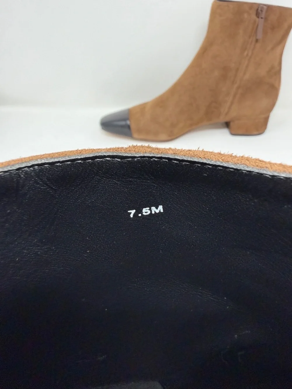 Veronica Beard Cecile Cap Toe Booties Brown Suede Sz 7.5