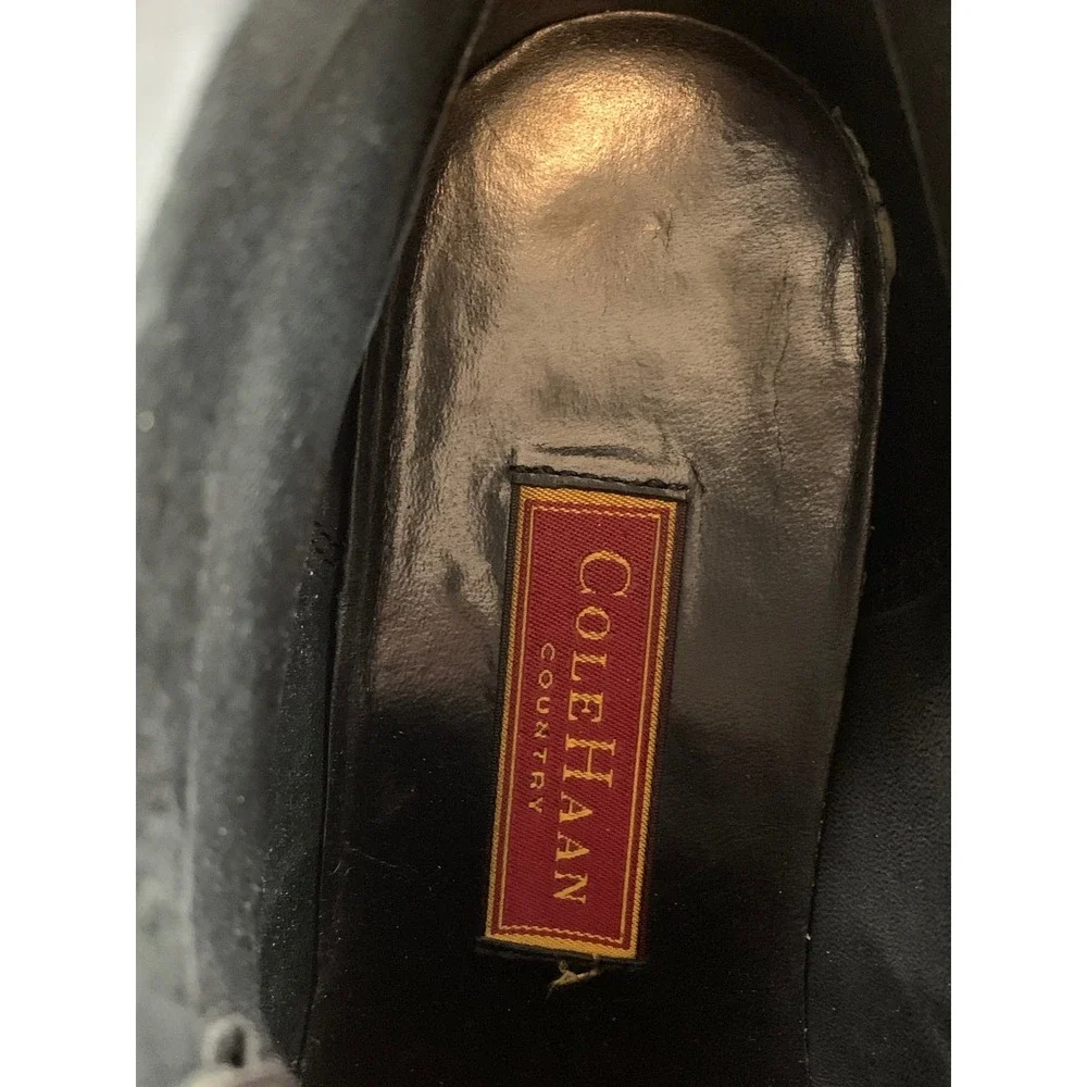 Cole Haan Country Women's Black Pebbled Leather Waterproof Lug Sole Boots 8.5 B