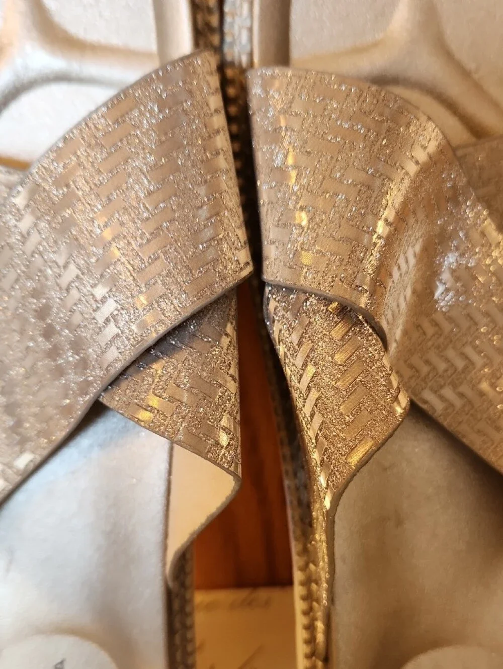 Women's Metallic Silver Cross-Strap Slide Sandals
