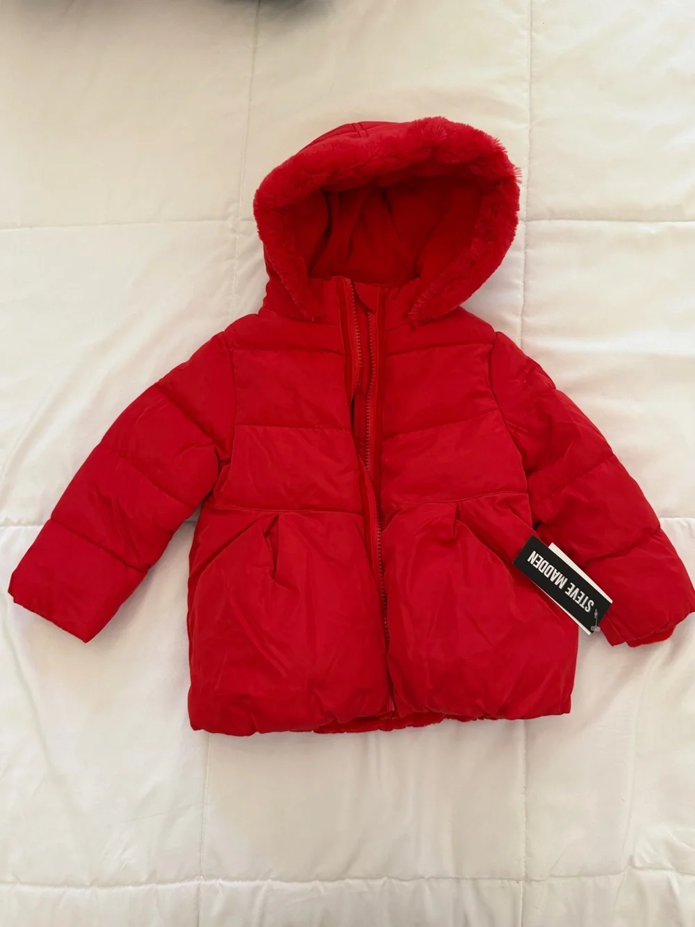 Steve Madden Bright Red Puffer Jacket with Tag