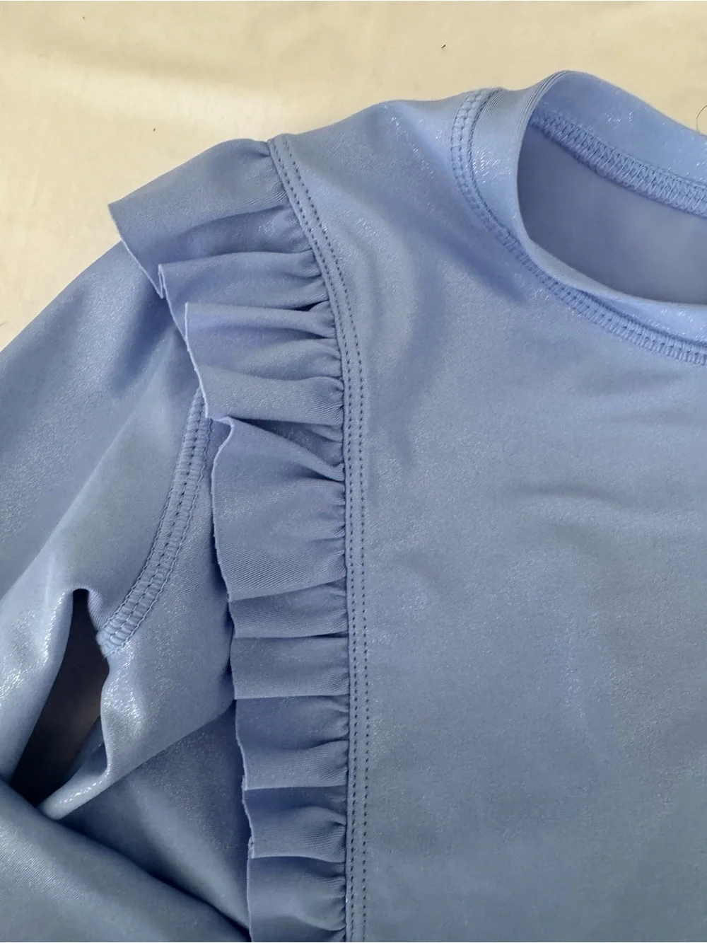 Girls' Light Blue Ruffle Rashguard
