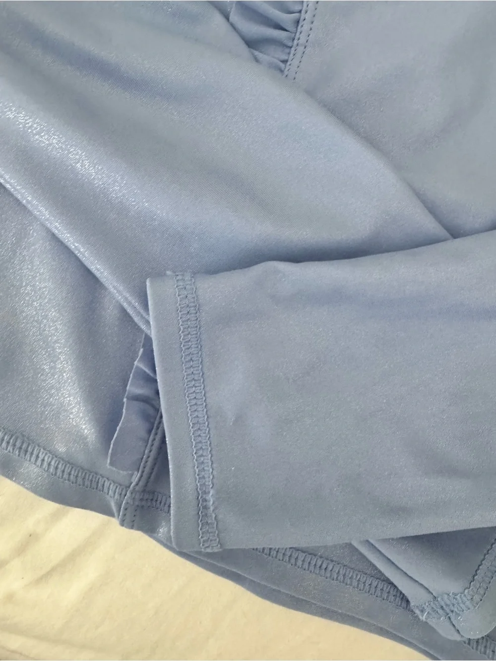 Girls' Light Blue Ruffle Rashguard
