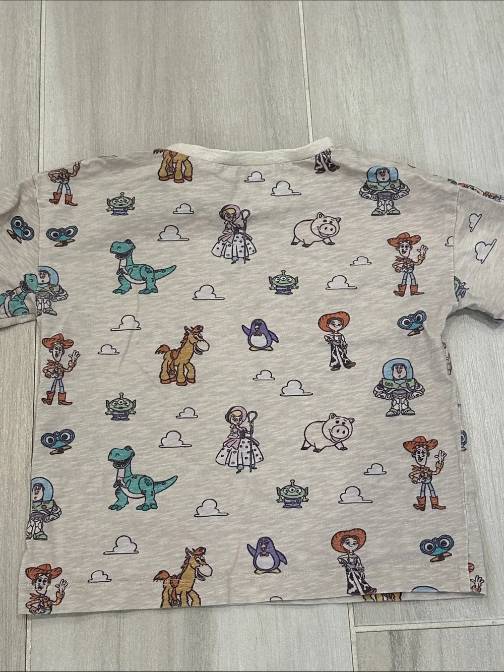 monica + andy 2T Disney Cream Short Sleeve Toy Story Woody Buzz Bullseye Tee