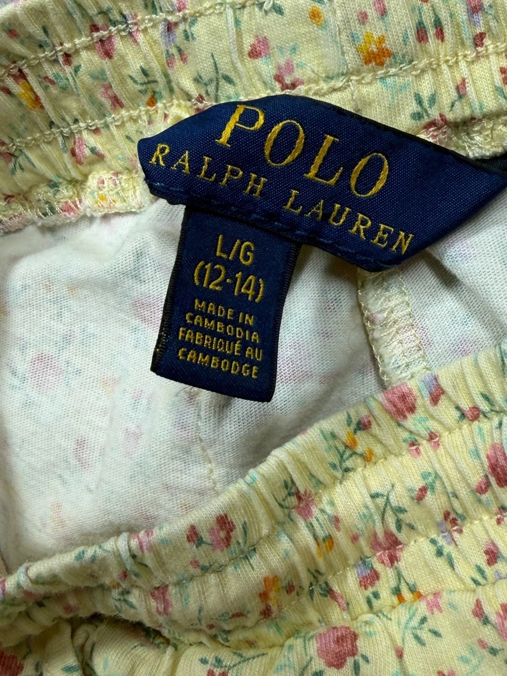 Polo Ralph Lauren Girl’s Ditzy Floral Yellow Ruffle 100% Cotton Shorts Size L