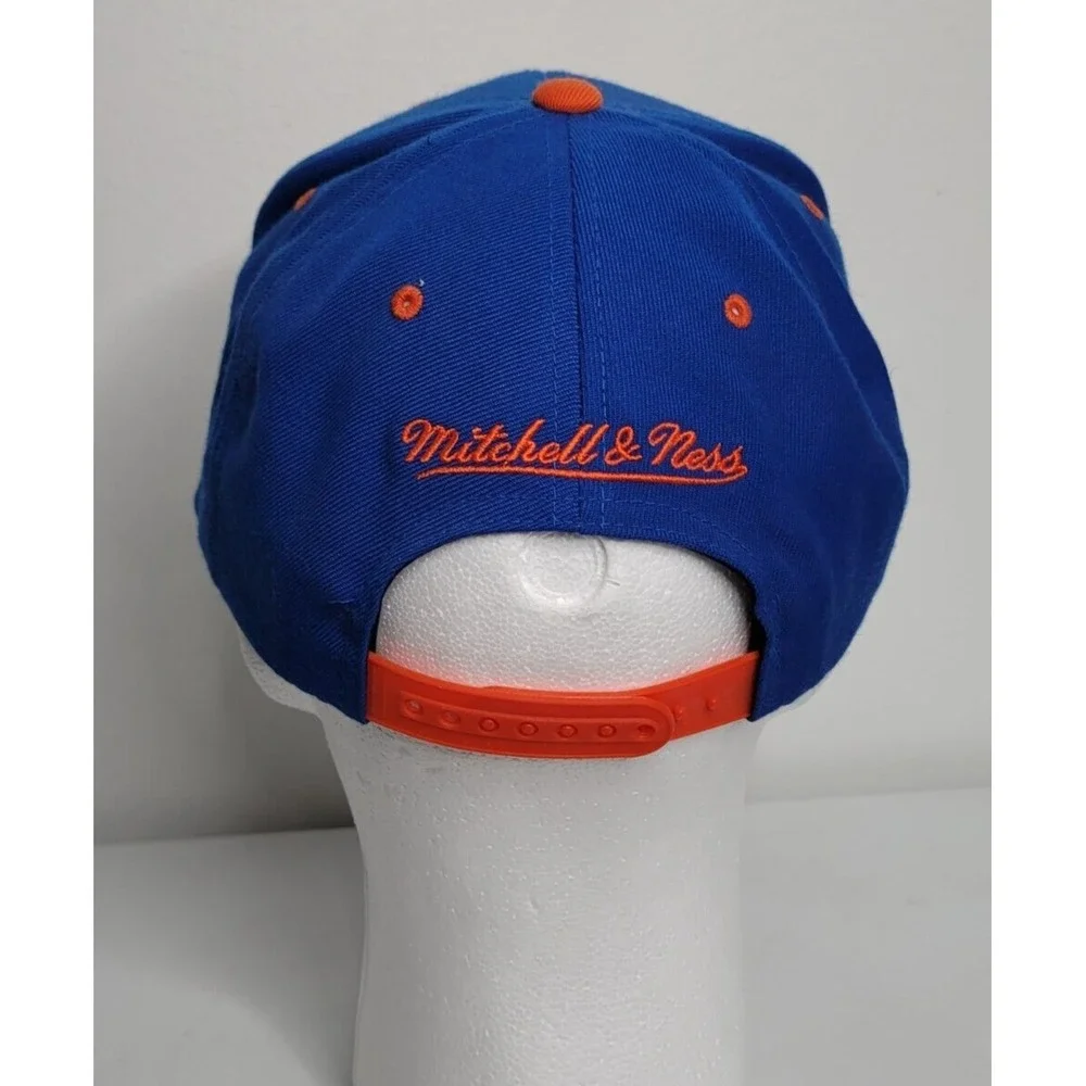 Denver Broncos Hat Cap Snap Back Blue Orange Mitchell & Ness NFL Team Logo Mens