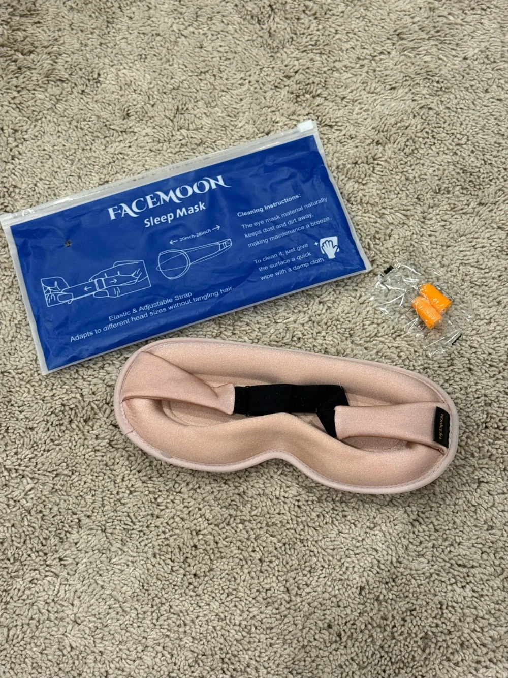 Pink Sleep Mask - Lightweight Contoured Eye Mask