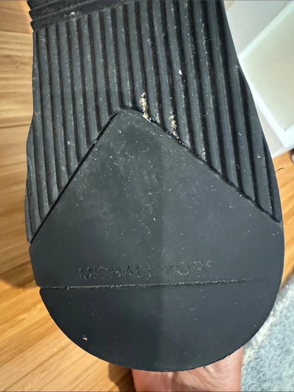 Michael Kors Black Knit Sock Sneakers with White Sole