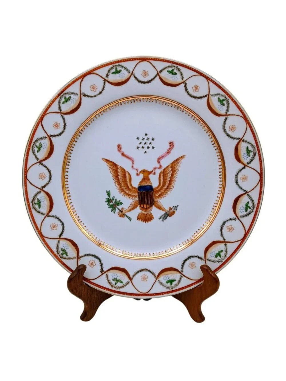 American Eagle Porcelain Plate Armorial Decor  Wall Plate