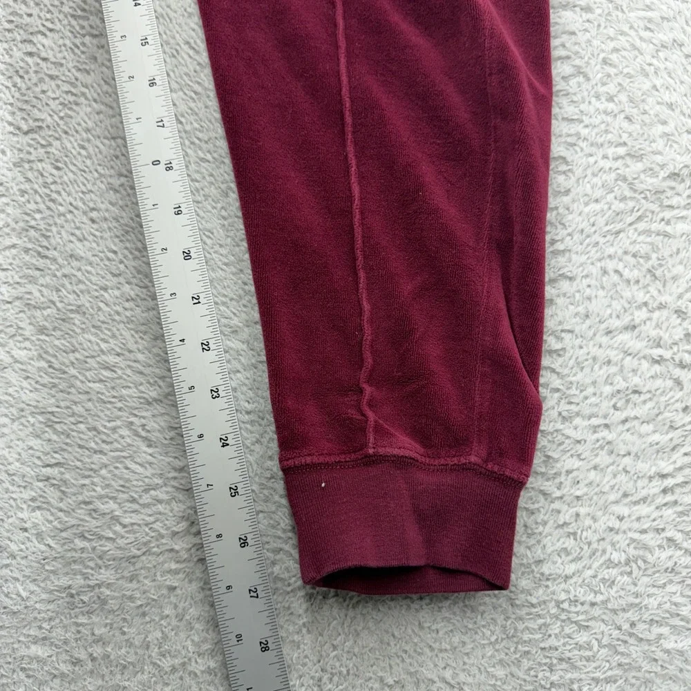 Polo Ralph Lauren Mens Burgundy Velour Joggers Tapered Sweatpants Size M