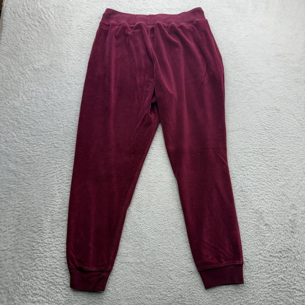 Polo Ralph Lauren Mens Burgundy Velour Joggers Tapered Sweatpants Size M