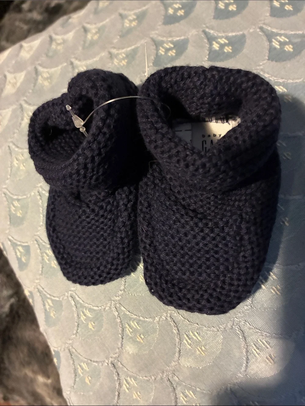 GAP Baby Knit Booties in Navy Blue
