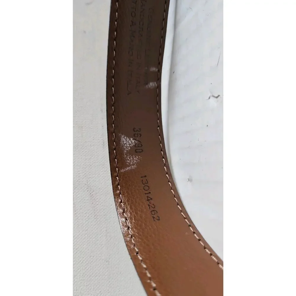 Joseph Abboud Handcrafted In Italy Leather Belt Men’s Sz 36 Cognac Brown