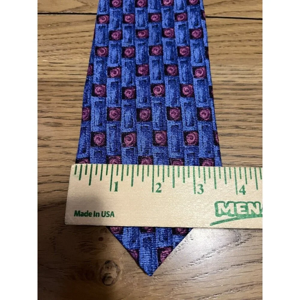 Men’s 100% silk CHARLESTON blue/burgundy/black tie‎ Made In Italy