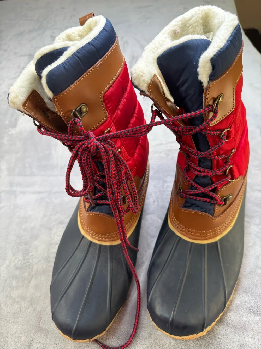 Lands' End Kids Red, Navy & Women’s Brown Waterproof Winter Boots 10